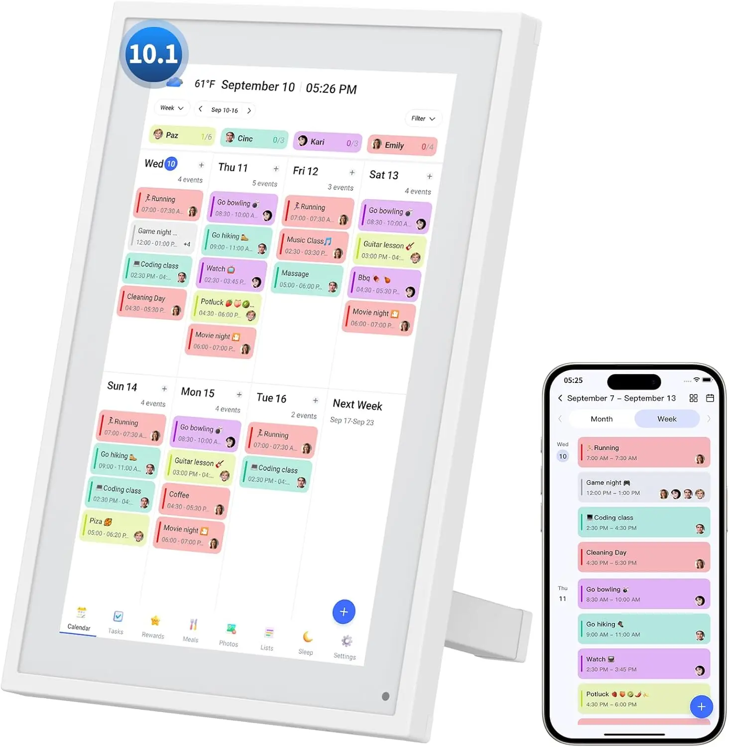 

10.1 Inch Digital Calendar with Touch Screen, Family Organizer for Schedules and Chores, Perfect Gift