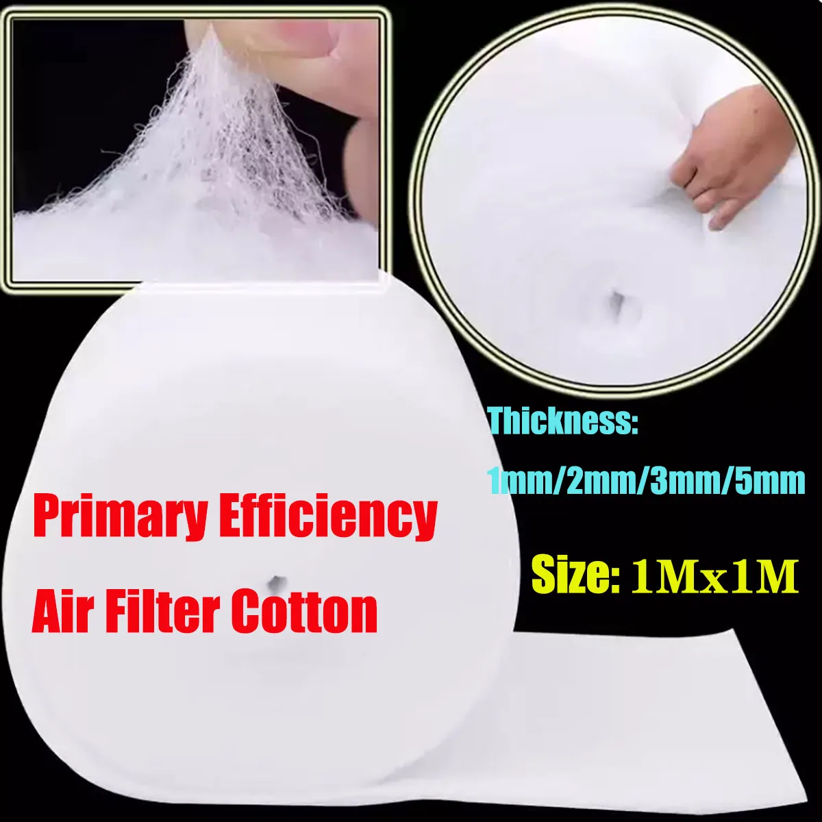 1Mx1M Can Clean Air Conditioning Air Inlet Primary Effect Filter Cotton Thickness 1-5mm Fan Baking Paint Room Air Filter Cotton