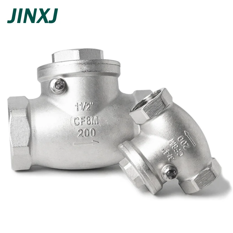 304 Stainless Steel Internal Thread 1/4 3/8 1/2 1 3/4 Horizontal Type Swing Check Valve Screw Thread Swing One-way Valves DN8/20