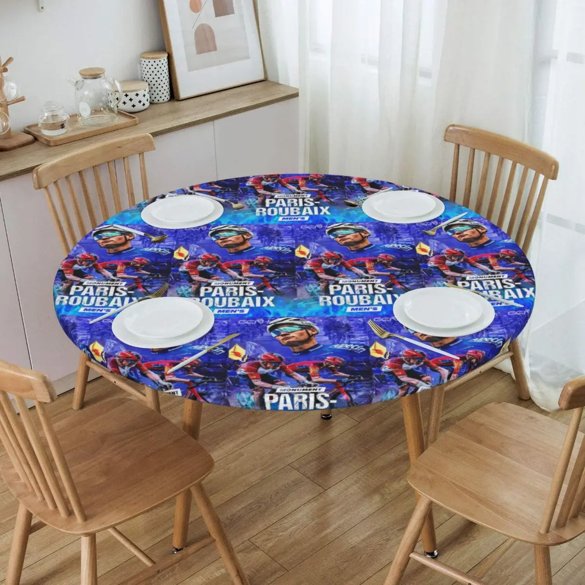 Mathieu Van Der Poel Cyclist MVDP Dutch Cyclist College Round Tablecloth Oilproof Table Cloth Kitchen Events Dining Table Cover