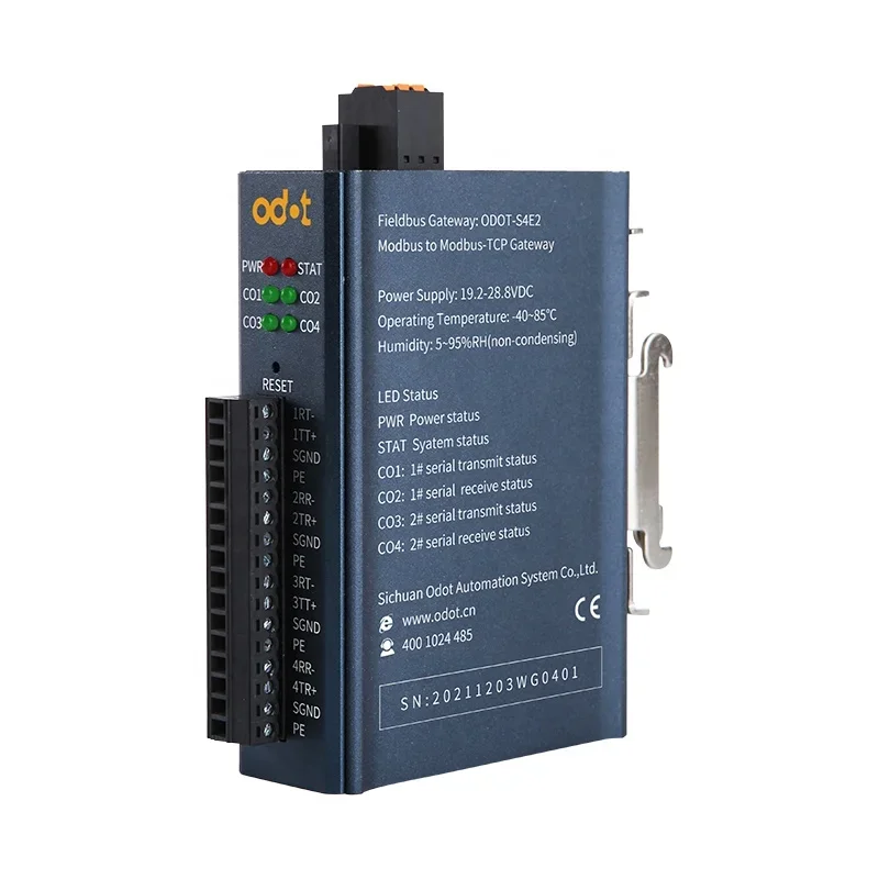 Gateway Ethernet Modbus 2025 dengan 4 Port Serial Konverter Protokol S4E2