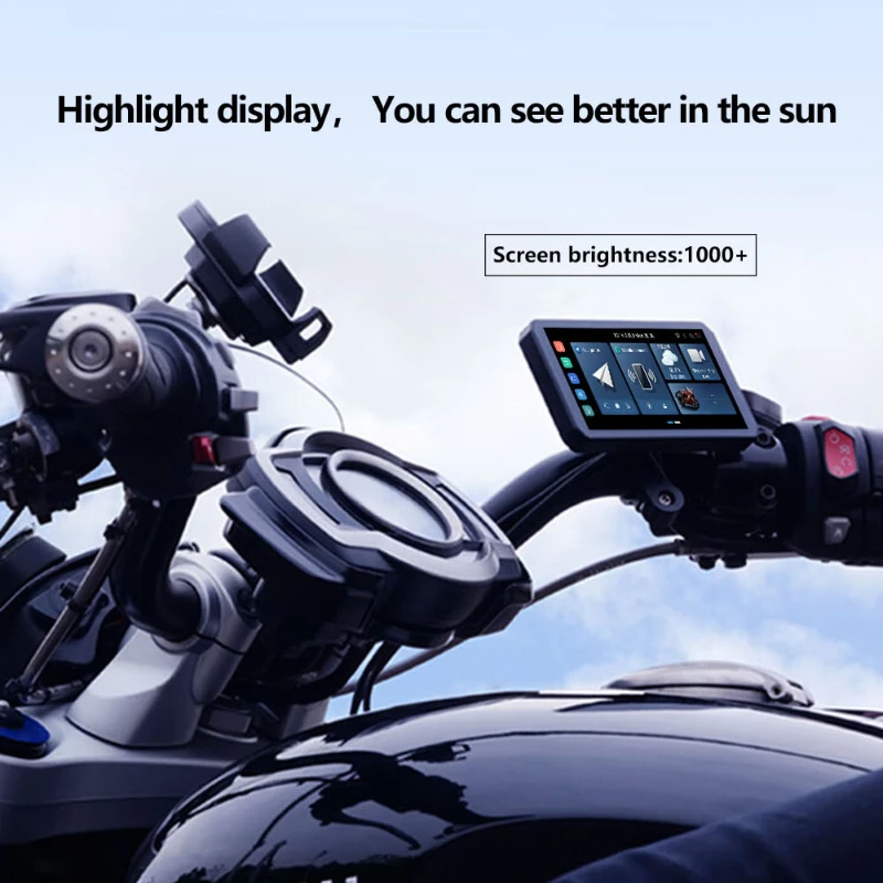 A610 Motorcycle Smart Display Android 12 4+64GB 6.1" Wireless CarPlay 1080P Dashcam TPMS 4G view 2