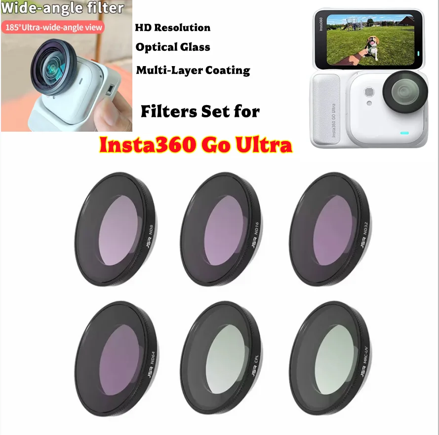 مرشح عدسة زجاجية بصرية JSR لمرشحات فيلم Insta360 GO Ultra Night CPL Black Mist Star ND لملحقات كاميرا Insta360