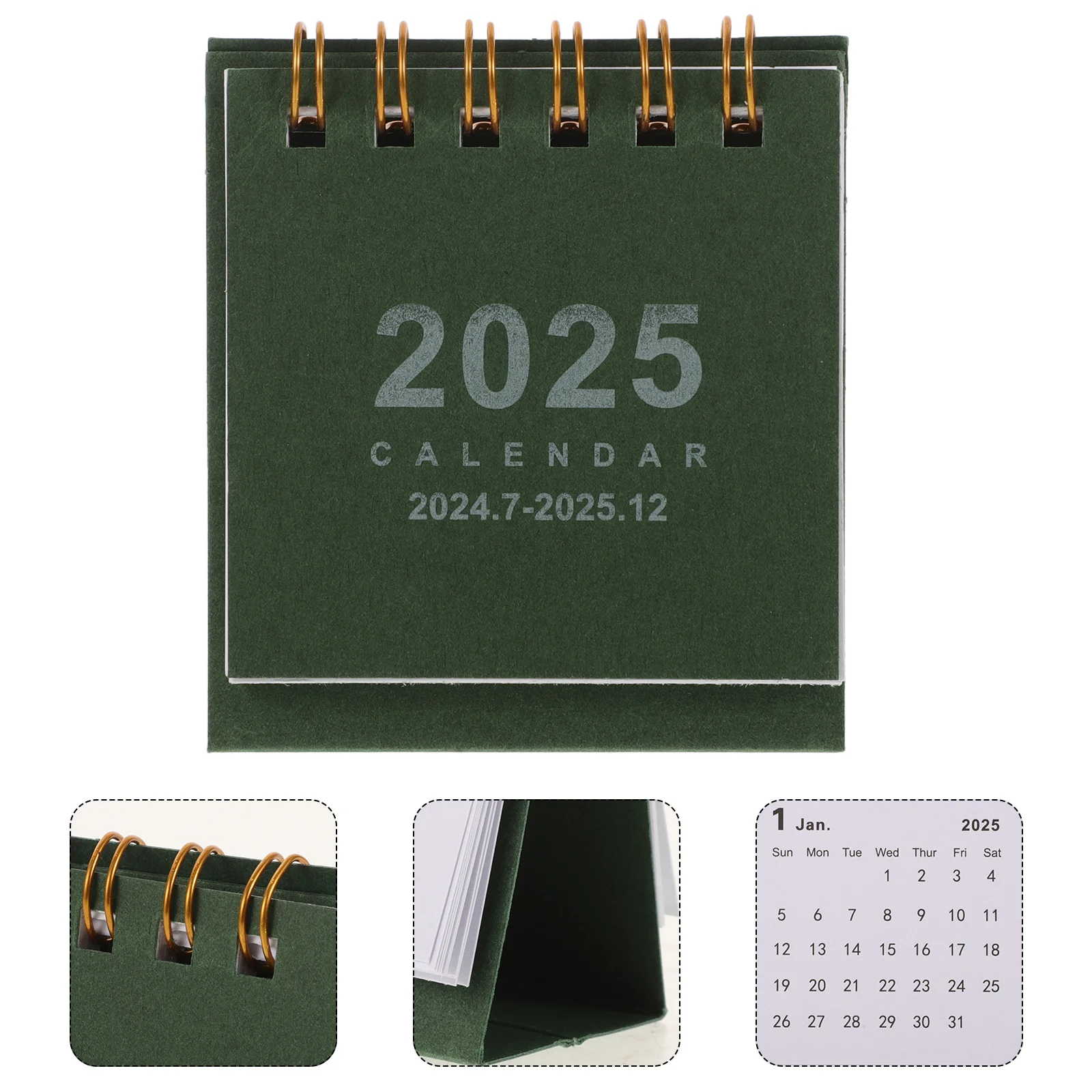 

2025 Small Desk Calendar Desktop Flip over Decorative Paper Monthly Memo Daily Use