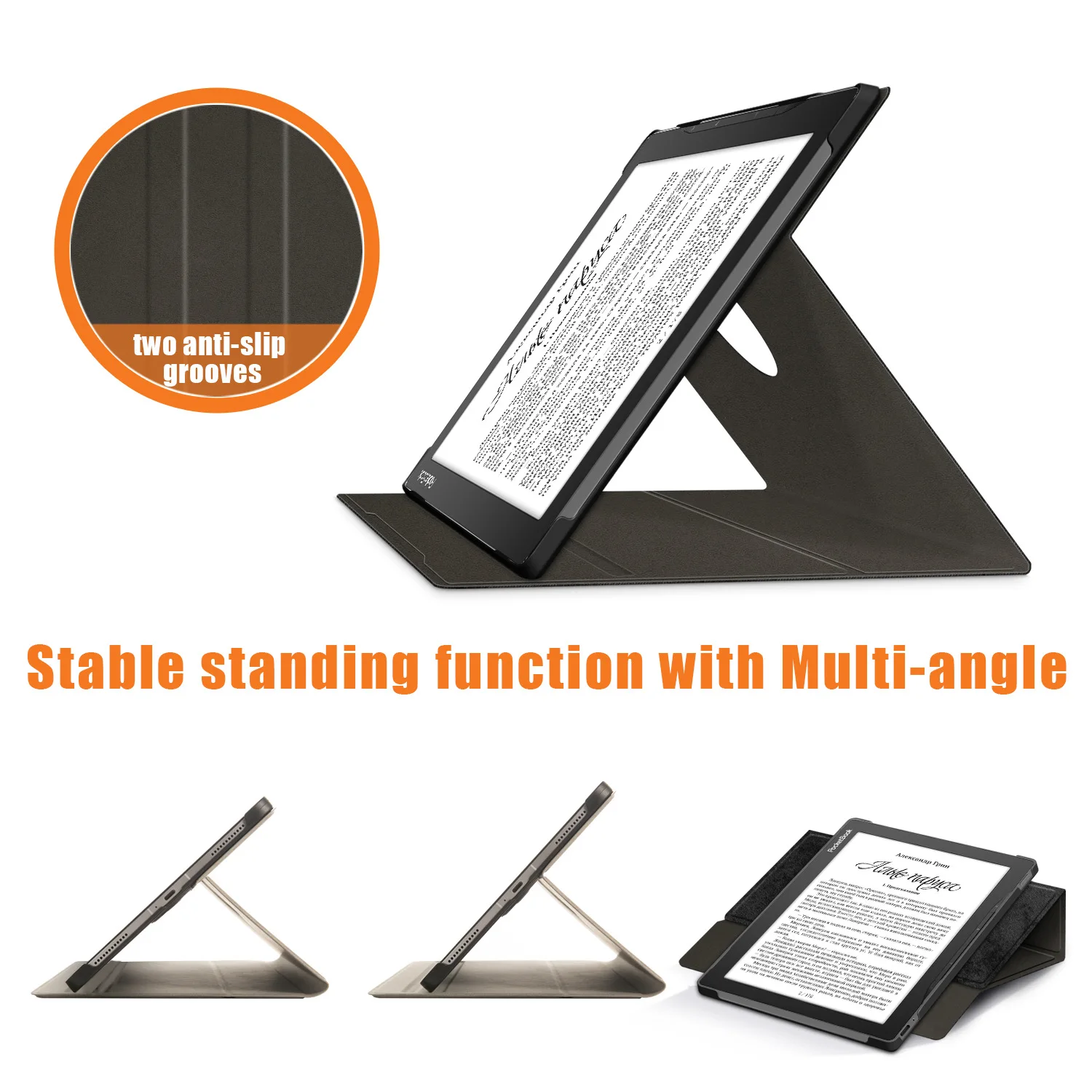 Custodia con stampa in pelle per PocketBook InkPad Lite PB970 Auto Wake Sleep supporto rotante Funda Capa E-reader Ebook 970 custodia per Moboons