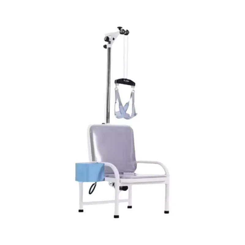 

Physical Therapy Lumbar and Cervical Traction Table 35VA Therapy Traction Chair for Cervical Traction