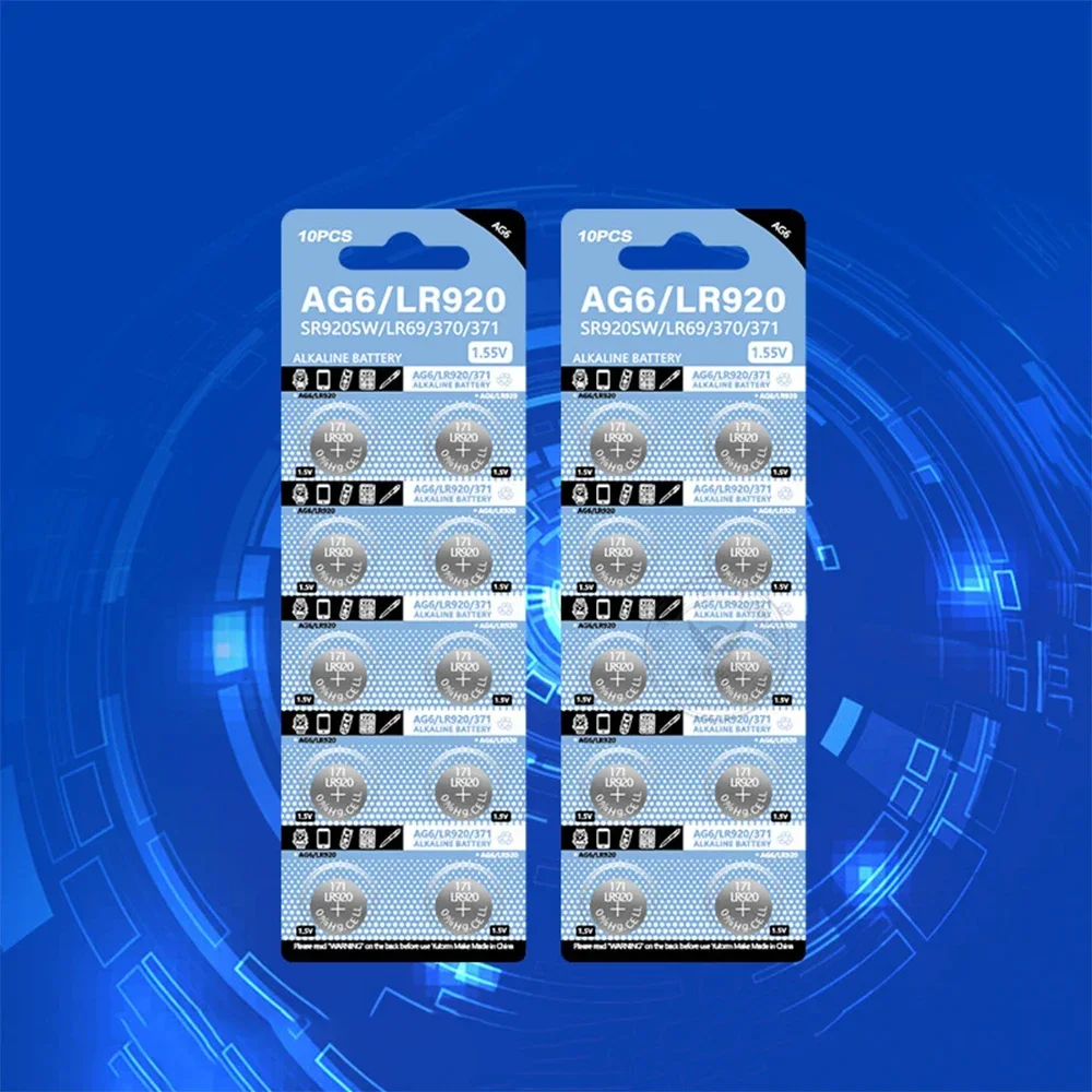 1.55V Coin Battery AG6 371 SR920SW LR920 SR927 171 370 L921 LR69 SR920 Button Batteries For Watch Toys Remote Button Cell