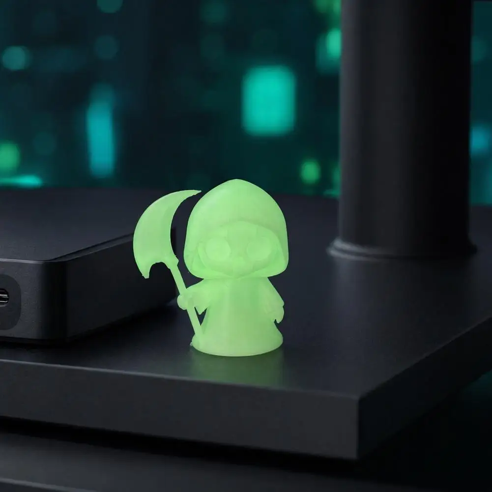 Gift Idea 3d Printed Ghost Figurine Mini Halloween Reaper Statue Cute Desktop Ornament for Office Study Room Decoration Healing