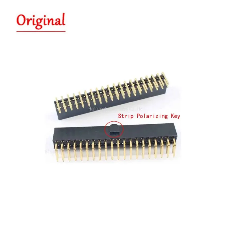 5PCS 2.54mm Pitch 2x20 40 Pin Right Angle Female Header Strip Polarizing Key