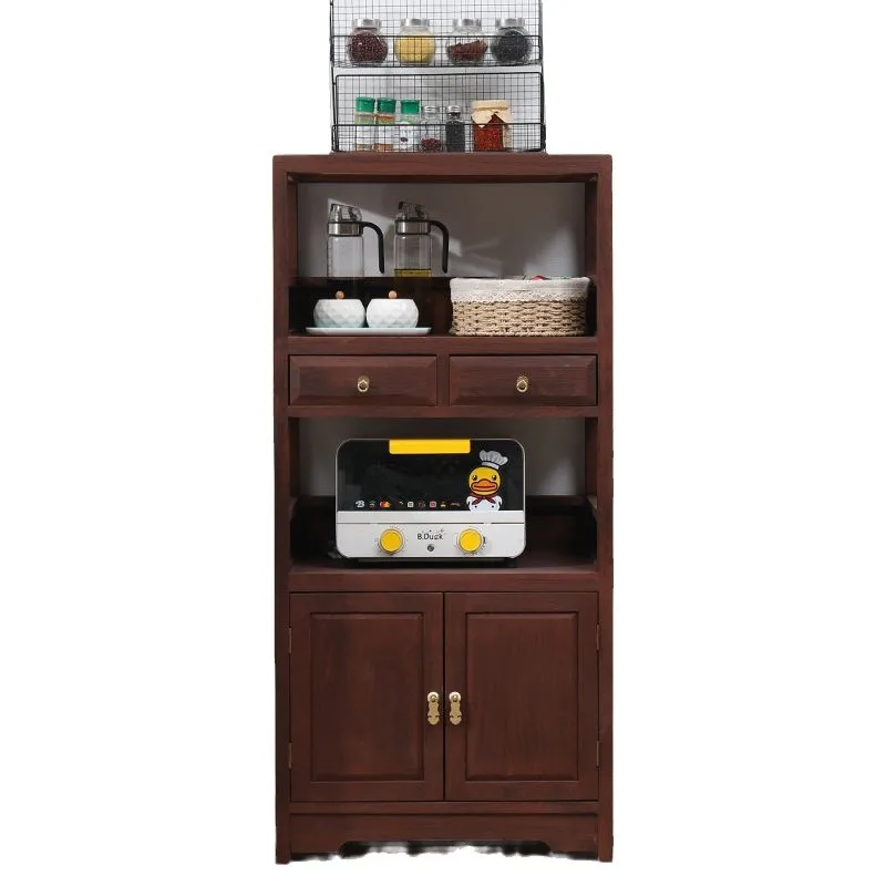 

New Edge Solid Wood Tea Cabinet Small Living Room Storage Entrance Cabinet Shelf Chinese Style