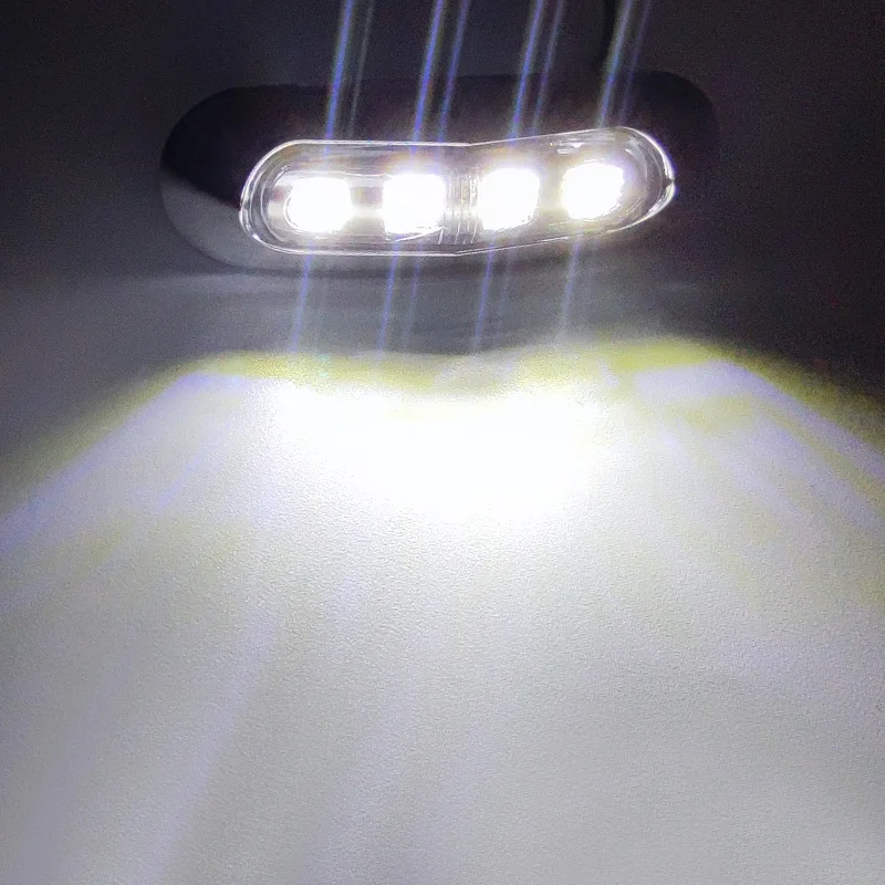 10 stücke Marine Boot Wasserdicht 12 V 24 V 4 LED Lampe Kabine Deck Courtesy Licht Heck Heck Heck Lichter blau Für Kleine Boot Segelboot – Detail 3