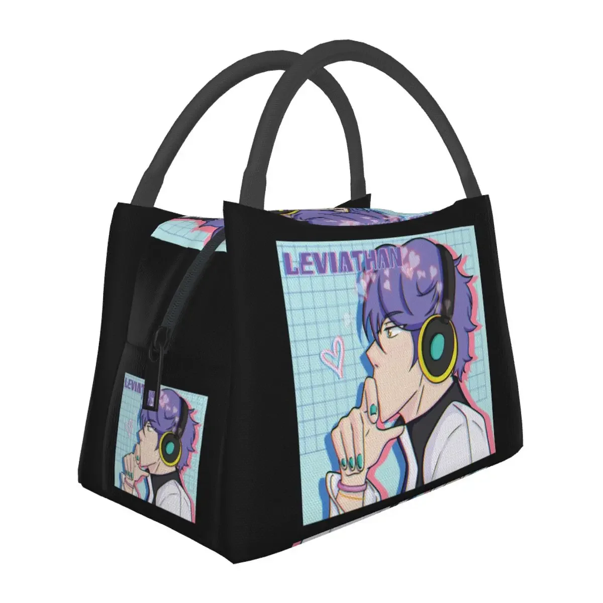 

Левиафан от Obey Me, сумки для обеда, изолированная коробка для бенто, водонепроницаемая сумка-тоут для пикника, термосумка-холодильник для женщин, студенческого офиса