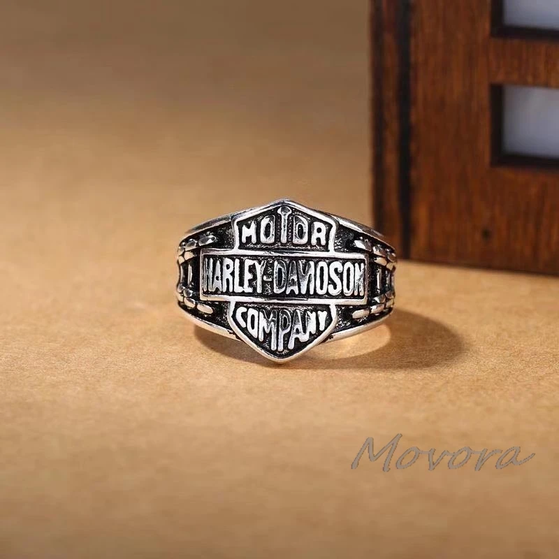 Anel Vintage para Homens em Cor Prata, Estilo Punk Gótico, Acessórios Hiphop, Presente para Harley Davidson Electra Glide PA1250 833