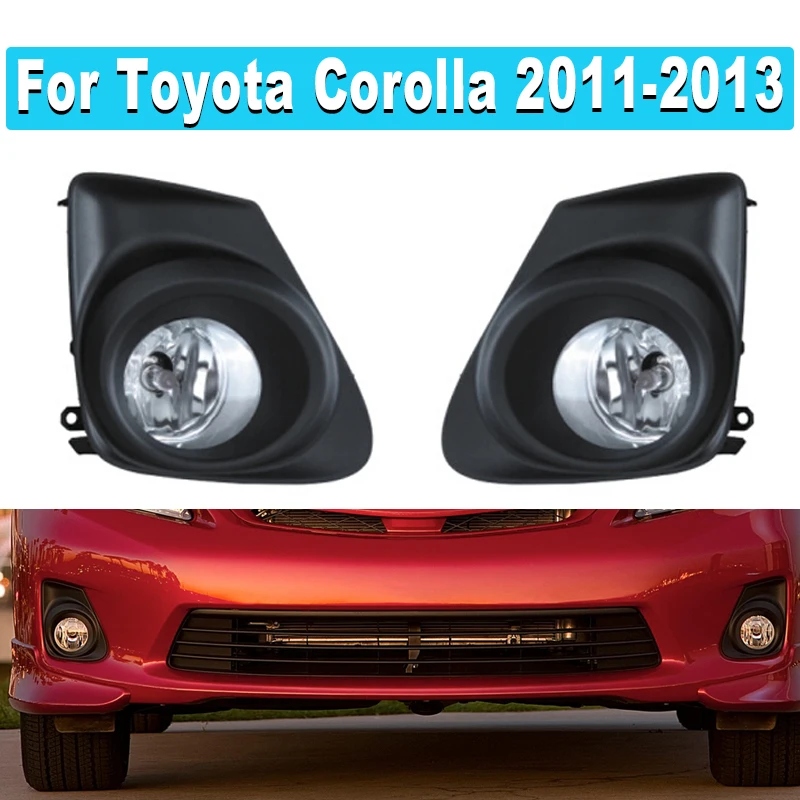 For Toyota Corolla 2011 2012 2013 Car 12V 55W Front Bumper Fog Lights Lamp With Grilles Cover With H11 Bulb Switch Kit Pair