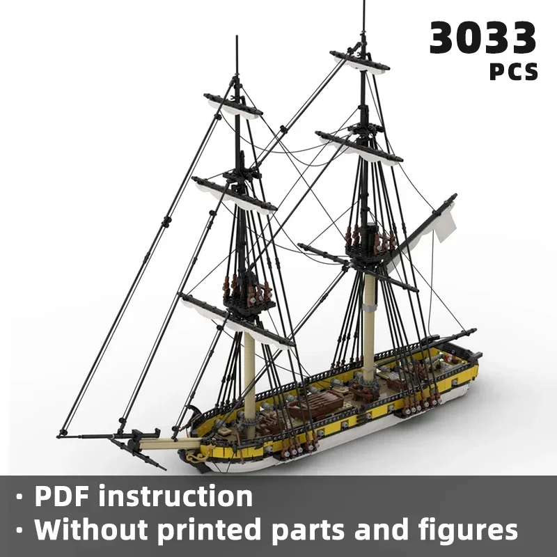 Hms Moc Engeland En Brits Gecharterd Oorlogskotter Bakstenen Set Koninklijke Marine Oorlogsschip Model Admiraliteit Opgetuigd Schip Gebouwen Blok Kit Speelgoed