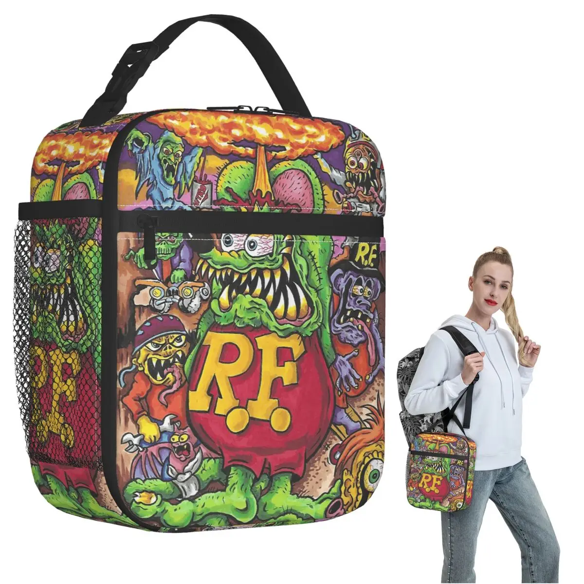 

Изолированная сумка для обеда Rat Fink для женщин и детей, портативные коробки для еды, термосумка для обеда