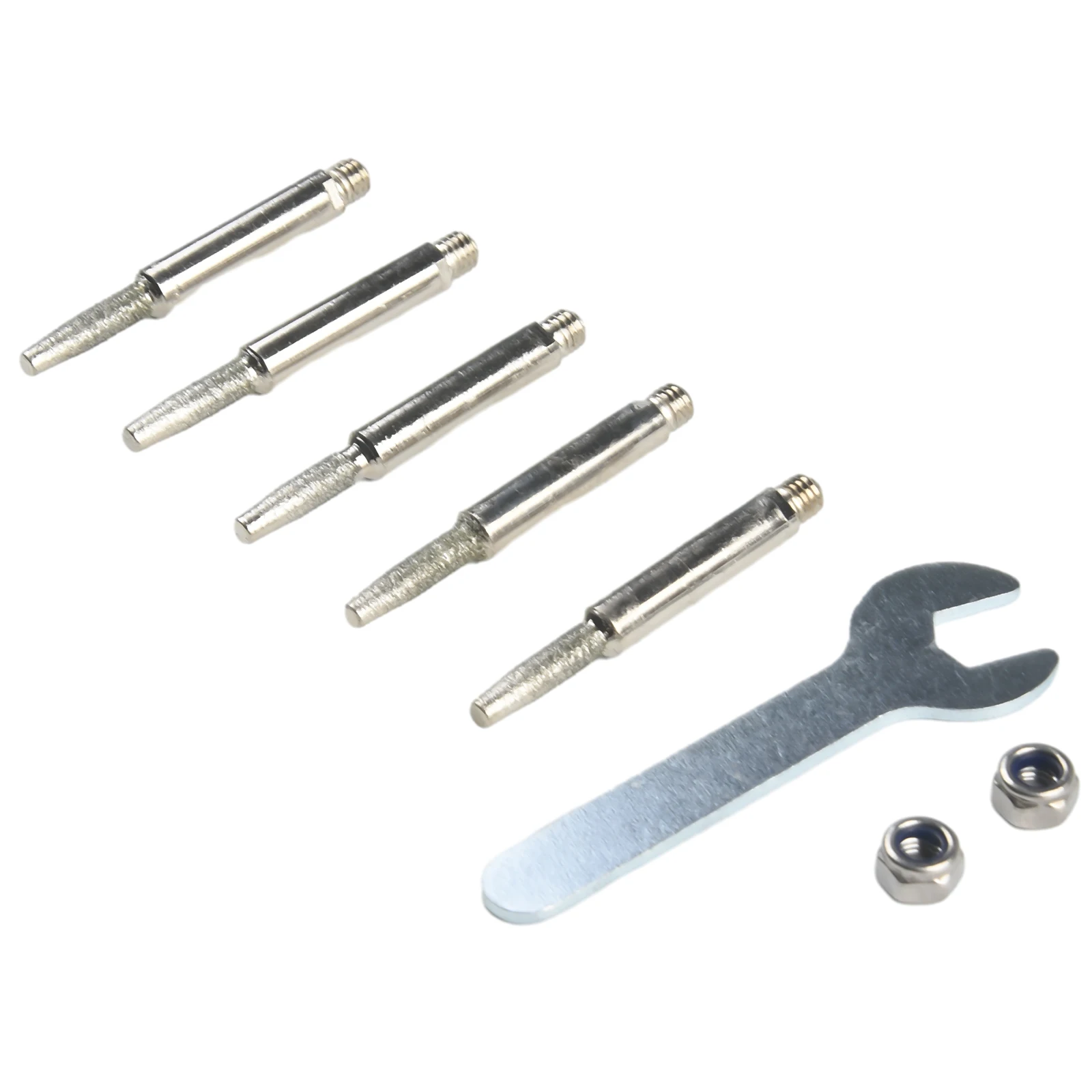 5/15pcs Chainsaw Sharpener Cylindrical Burr Emery Grinding Head Wrench Nut 4-5.5mm File Chain Saw Sharpening Grinding Tools