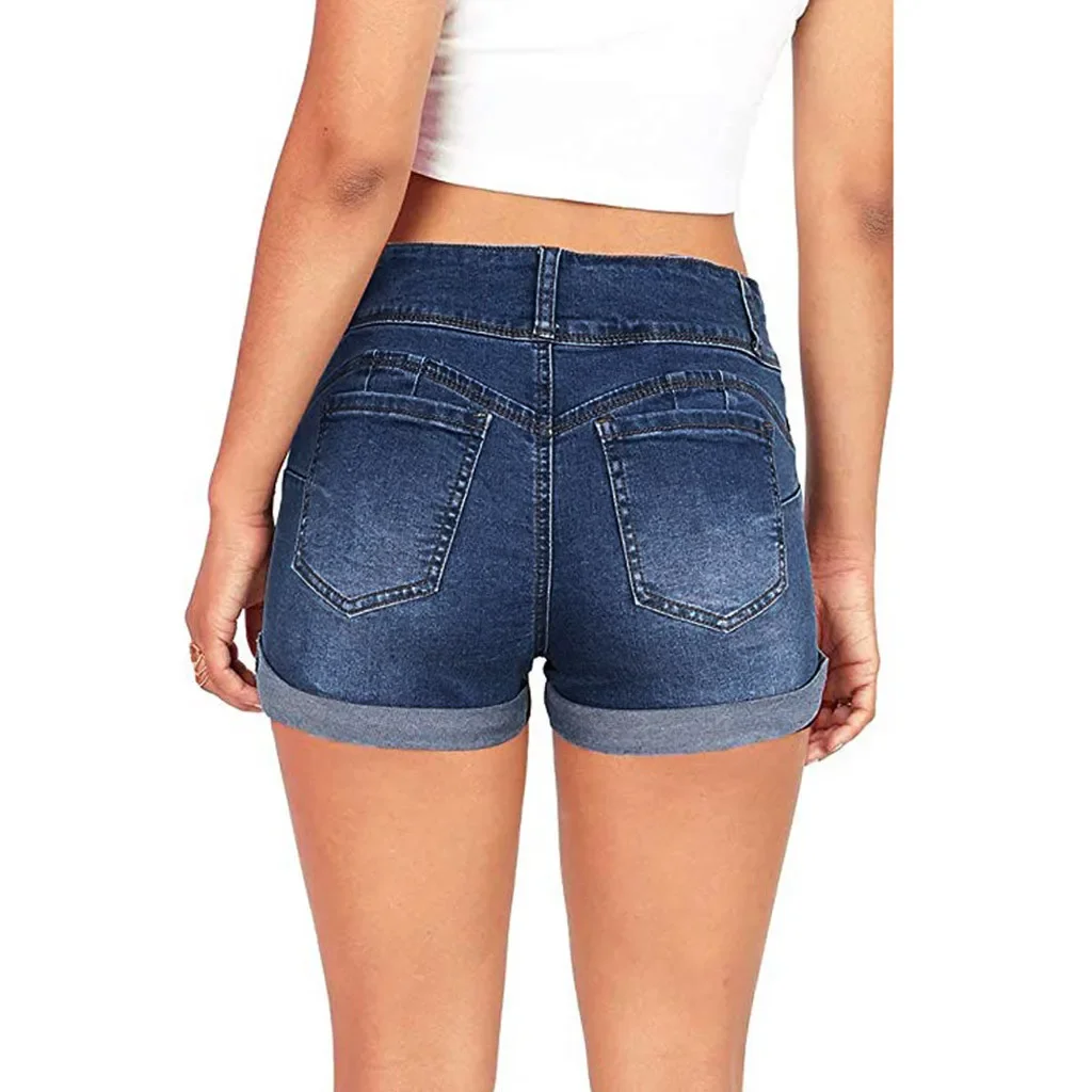 Jean Shorts Womens Low Waisted Plus Size Washed Ripped Hole Short Mini Jeans Denim Pants Shorts Велосипедки Женские Dropshiping