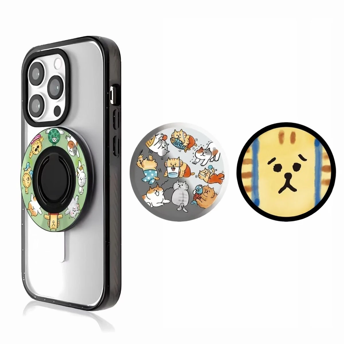 

Lovely Graffiti Fat Cat Magnetic Phone Stand for IPhone Holder Mount Support for Galaxy Mobile Phone Accessories