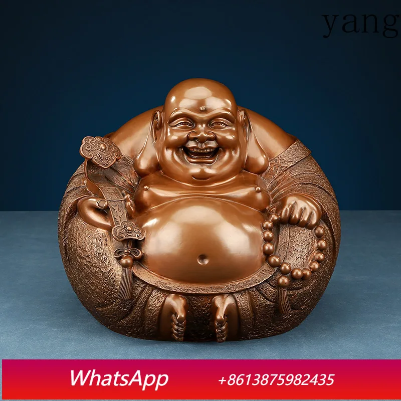 CX Copper Harmony Maitreya Buddha Ornament Home Office Crafts
