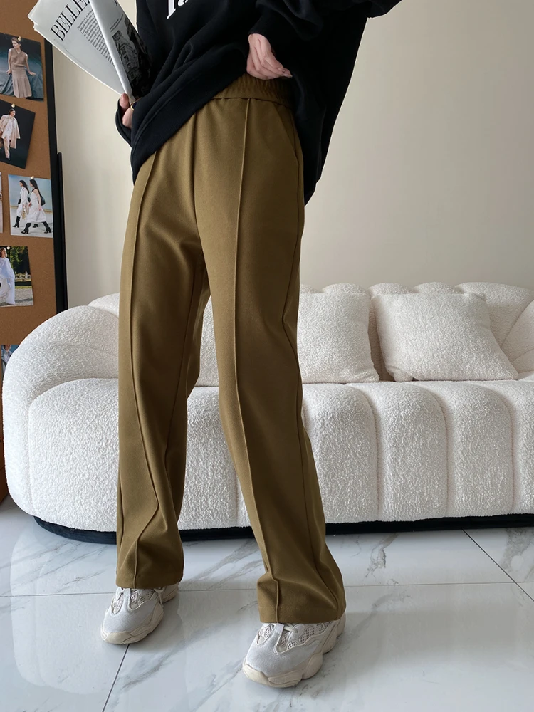 Bornladies pantaloni lunghi dritti da donna Casual 2022 pantaloni autunnali a vita alta streetwear femminili pantaloni a figura intera moda