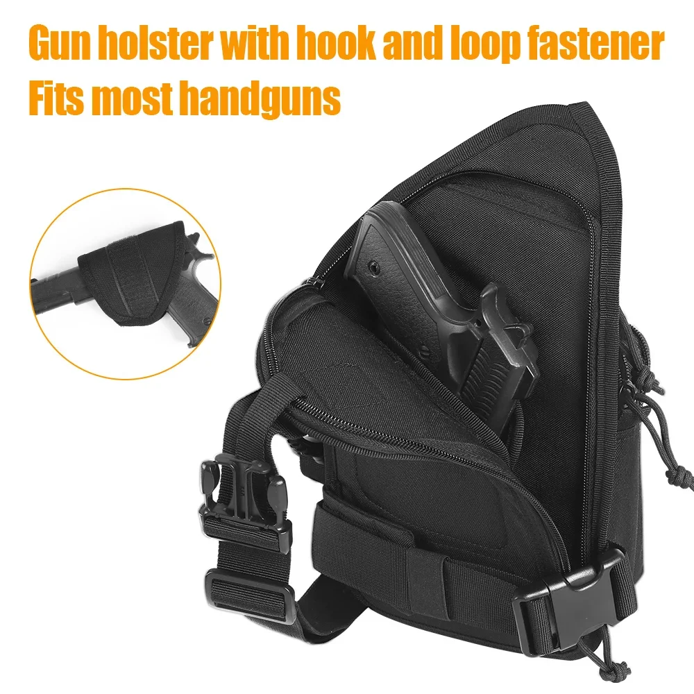 Outdoor Gun Shoulder Bag Concealed Carry Pistol Holster Carrier Pouch Handgun Sling Bag EDC Chest Pack Sports Crossbody Bag