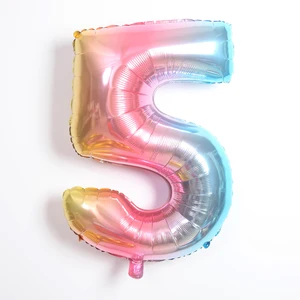 40 giant inch big size Blue Black Red Gold Silve Folha Balloons 0-9 Birthday Wedding Party Decorations 6 Main Sales Decoration Blue and Gold Party - №3