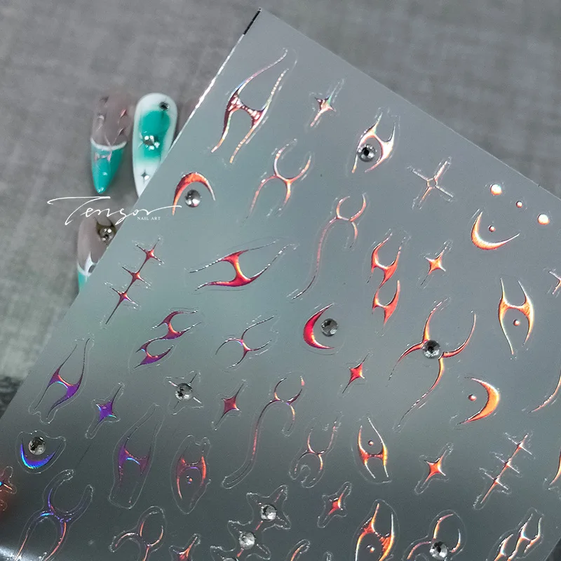 5D рельефные блестящие бриллиантовые штампы лазер Спайс для девушек сексуальные тонкие H Звездные огни клейкие наклейки для ногтей переводки Маникюр шармы 5D рельефные блестящие бриллиантовые штампы лазер Спайс для девушек сексуальные тонкие H Звездные огни клейкие наклейки для ногтей переводки Маникюр шармы