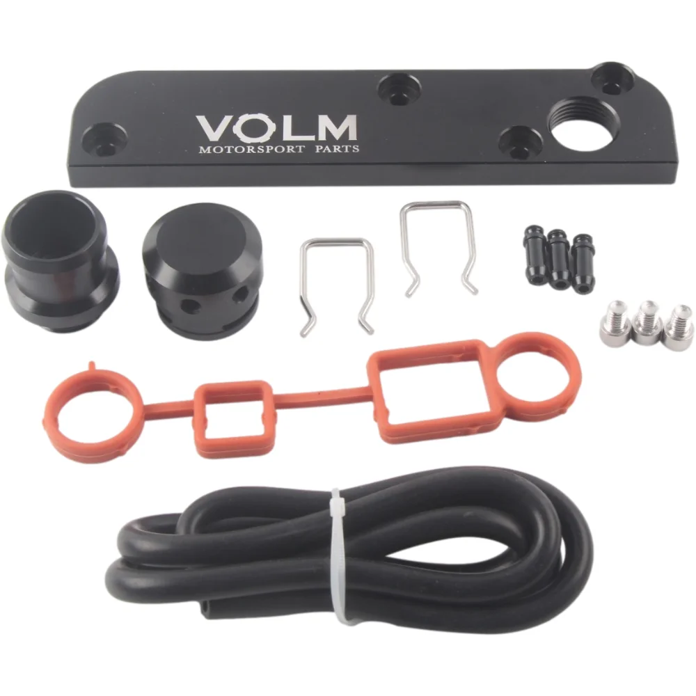 PCV Adapter Set for Audi VW 2.0 TFSI EA113 ENGINE Torque Solution Billet PCV Adapter w / Boost Kit Cover With VOLM Logo