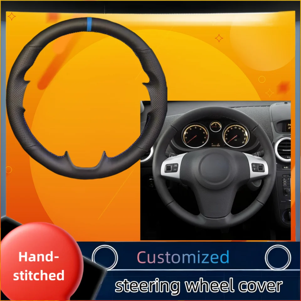 

Car Steering Wheel Cover For Chevrolet Niva 2009-2017 Vauxhall Corsa (D) Opel Corsa (D) (3-Spok Hand-stitched Microfiber Leather