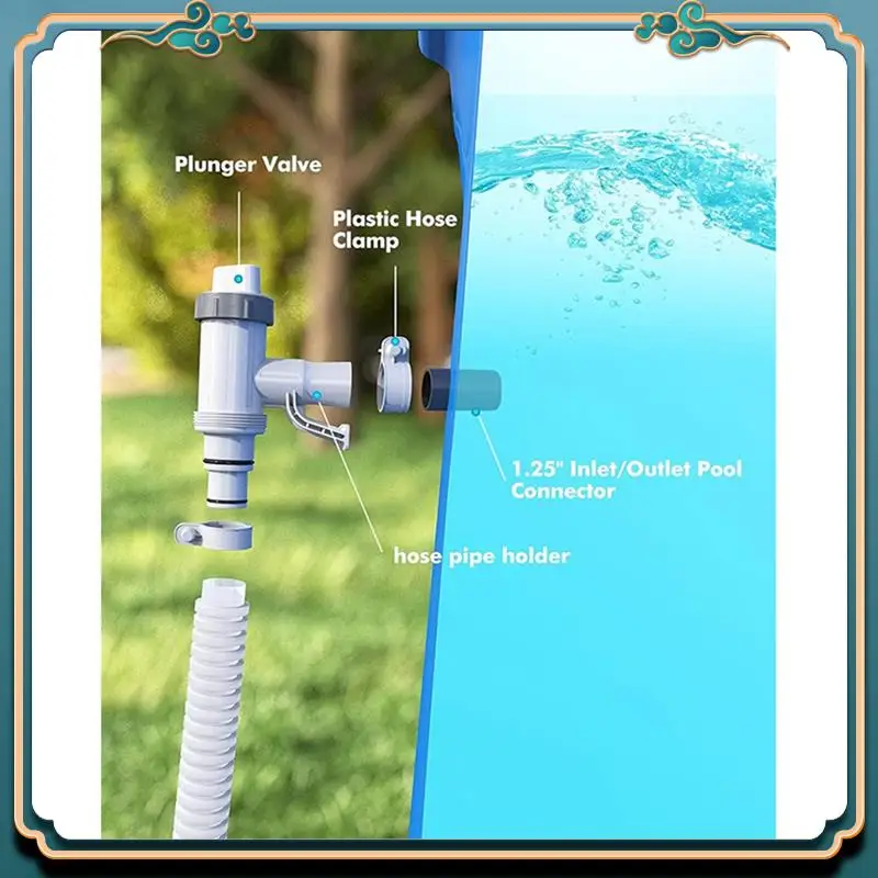 Neuester Pool-Schlauchadapter, Pool-Schlauchhalter und Kolbenventil, Pool-Ersatzteile für oberirdische Pools