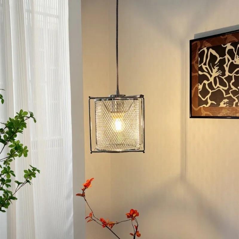 

Modern Simple Industrial Wind Wrought Iron Mesh Lamp Restaurant Bedside Pendant Lights Coffee Shop Atmosphere Decorative Light