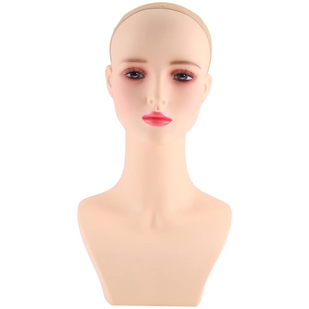 Bald Female Training Head Cosmetology Mannequin Head for Wigs Making and Display for Hairdresser