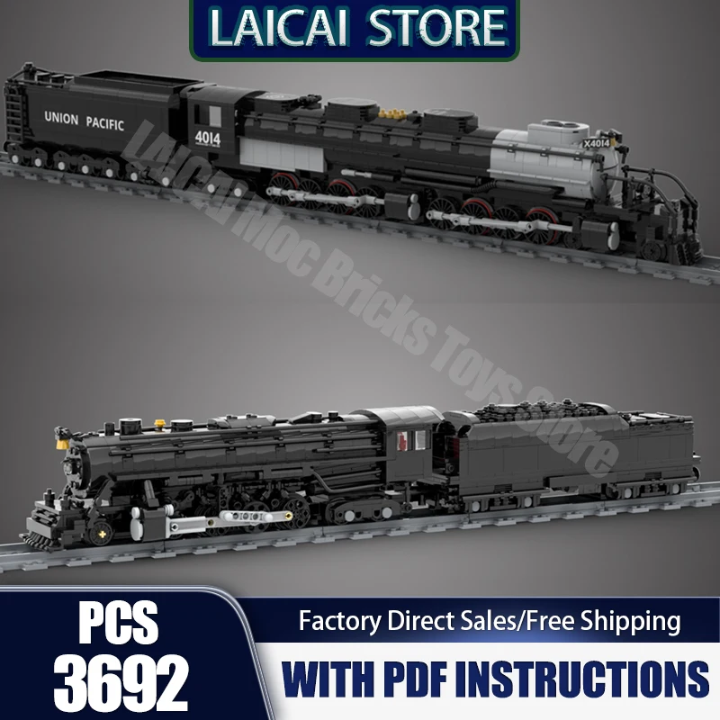 

Moc Building Bricks American Steam Locomotive / 4014 UNION PACIFIC/ Train Base Technology Truck Gift DIY Assembly Holiday Toys