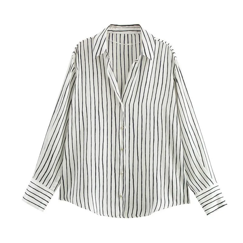 Camicia a maniche lunghe classica alla moda, vestibilità ampia, tinta unita, elegante e versatile