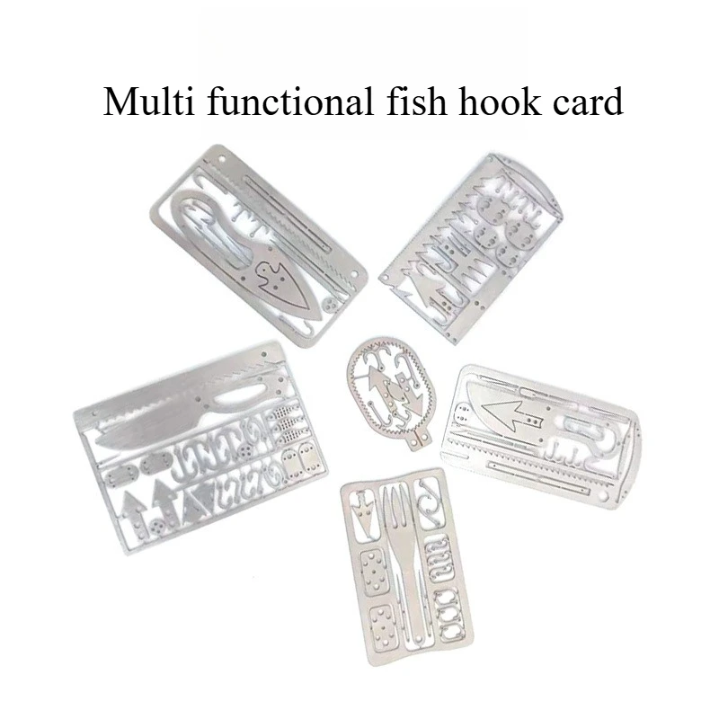 

Outdoor Multifunctional Fish Hook Card Wilderness Survival Tool Card DIY Fishing Card Portable Fishing Gear EDC