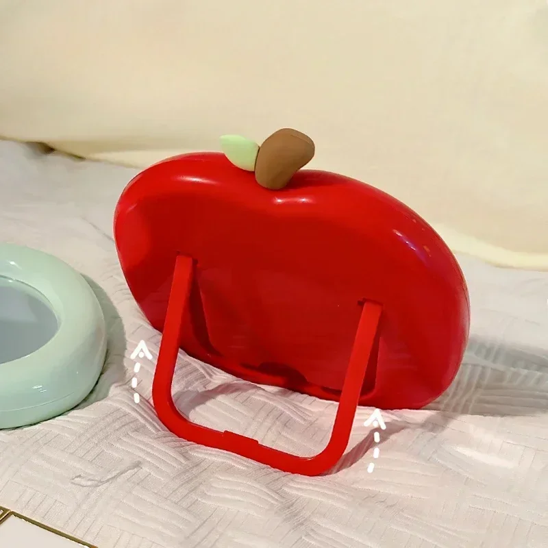 Kawaii Apple Makeup Mirror Cute Small Mirror  Student Dormitory Office Desktop Decor Portable Makeup Mirror for Women Wholesales