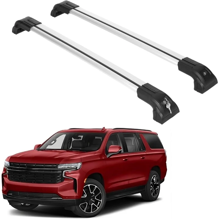 ERKUL Heavy Duty Roof Rack Cross Bars for Chevrolet Chevy Suburban 2021-2026 Solid Metal Mounts Aluminum Crossbars with Anti Th