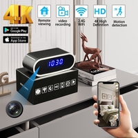 4K Mini Clock Camera DIY Camera Remote Viewing WIFI Night Vision Camera Motion Detection Loop Recording Camera Hidden TF Card