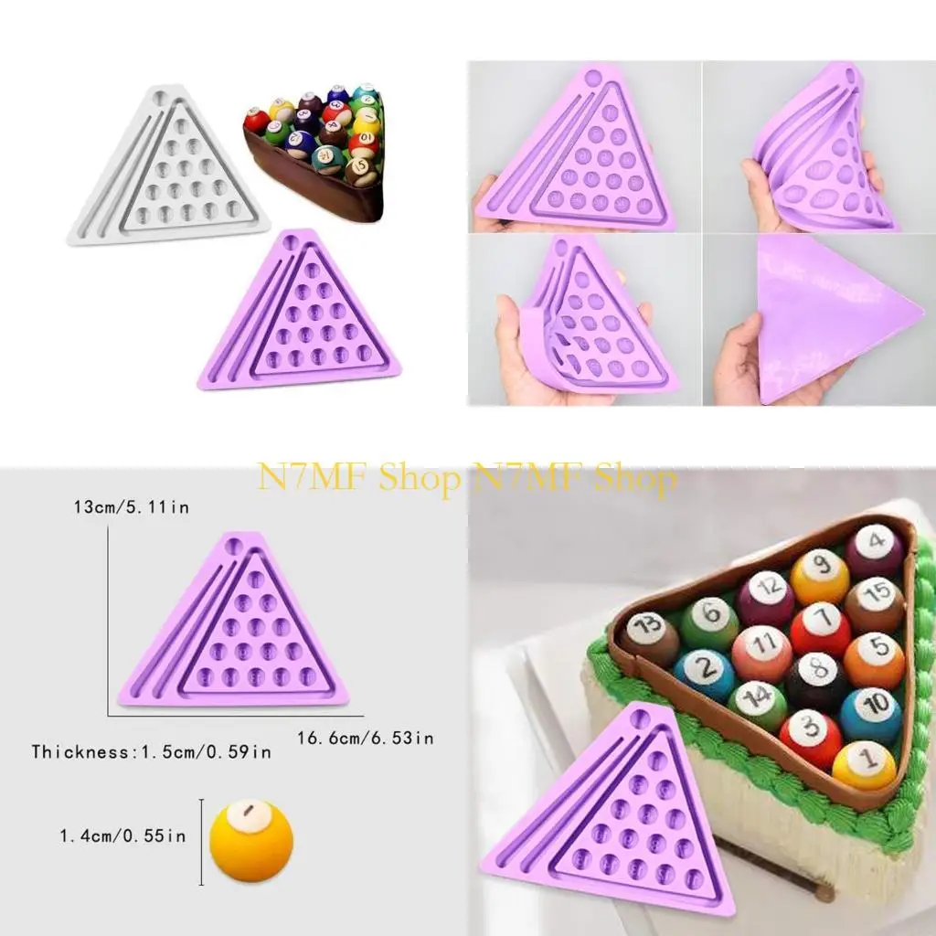 

N7MF Набор бильярдных шаров, форма для литья из смолы, набор для бильярдного стола, форма для свечей, мыла, изделие из смолы