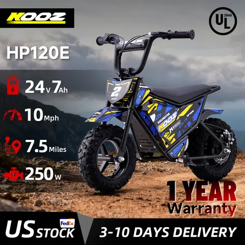 KOOZ HP120E 24V 250W Moto électrique pour enfants, vélo tout-terrain électrique jusqu'à 10 MPH et 7.5 milles longue portée, UL 2849.