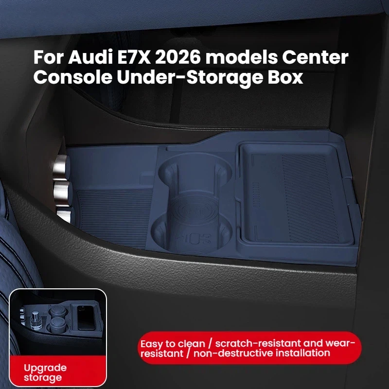 Suitable For Audi E7X 2026 Models Under-center Console Storage Box Multi-functional Lower Storage Box Accessories