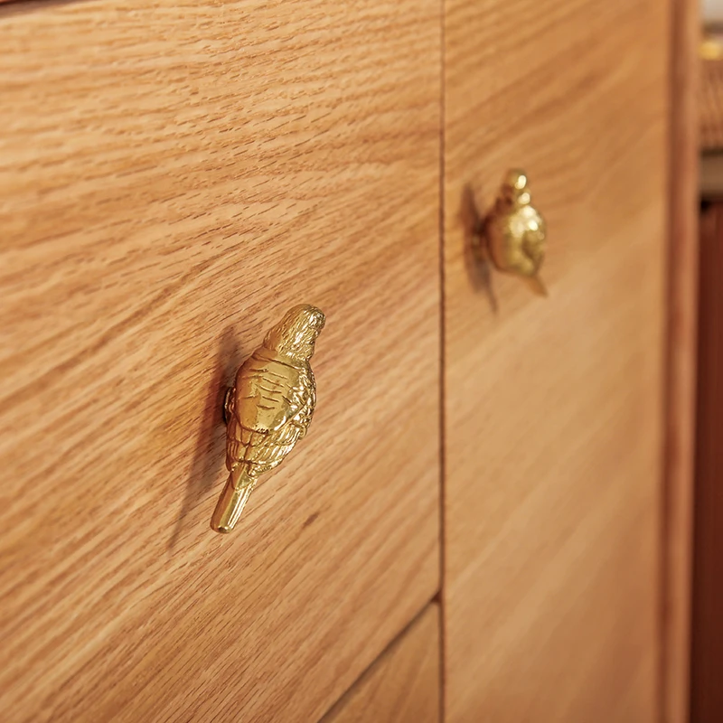 Creative Brass Fortune Bird Knob Drawer Cabinet Door Handles Kitchen Cabinet Shoe Knobs Pure Copper Handles for Furniture Decor