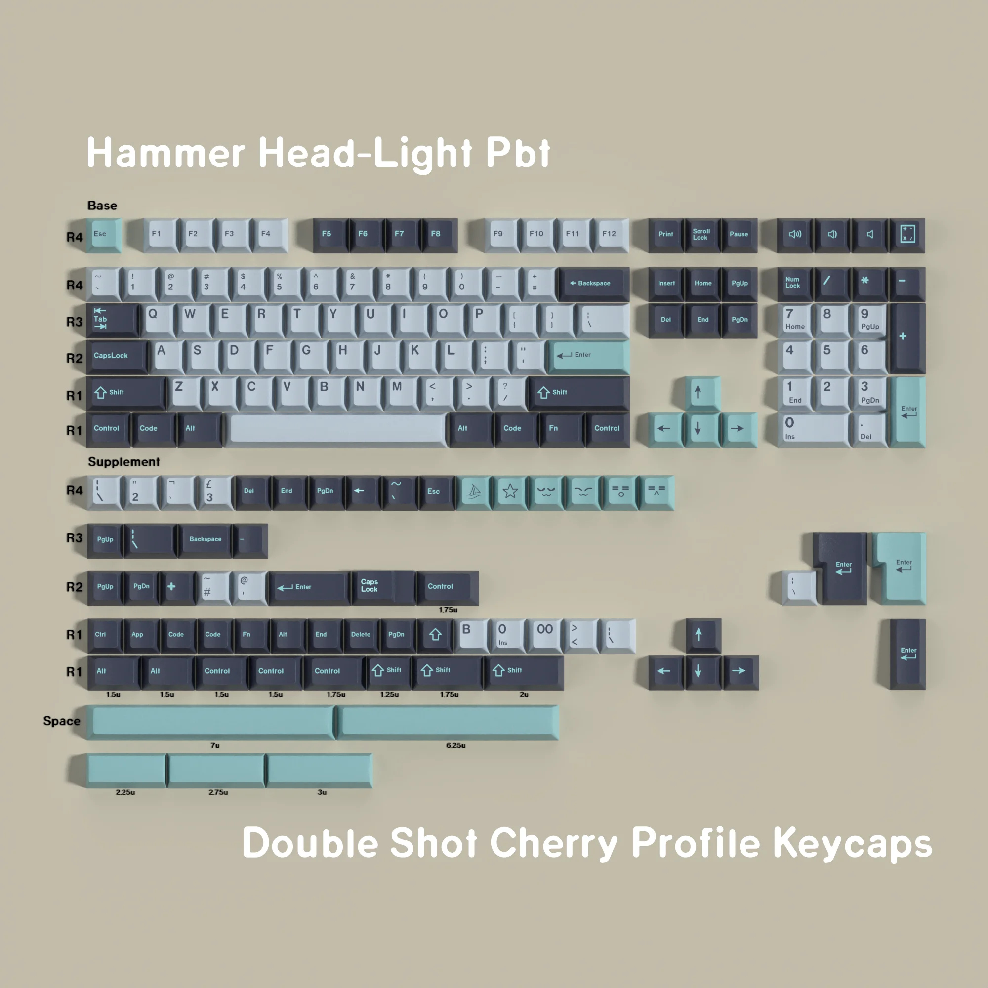ダブルショットキーキャップ Pbt GMK JTK 7u クローンビッグセット