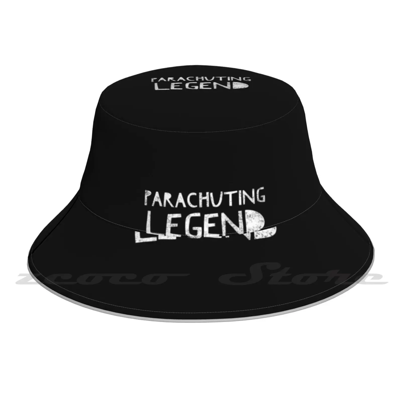 Parachuting Legend-Sky Quote Thrill Seeking Saying-Parachute Cap Diy Light Foldable Sunshade Fashion Fisherman Hat Parachuting