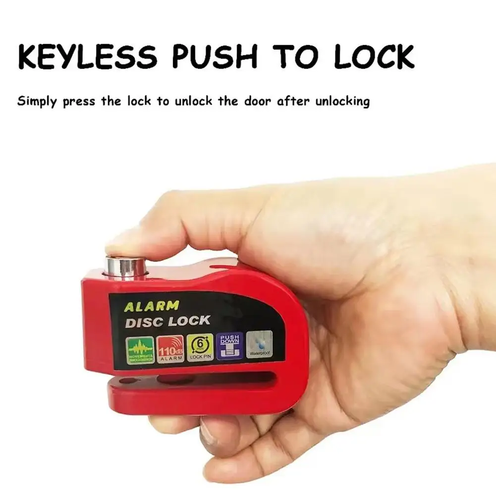 Motorcycle Anti-theft Lock Alarm Safety Protection Padlock Motorcycle Scooter Disc Brake Lock Aluminum Alloy Motorcycle Accesso