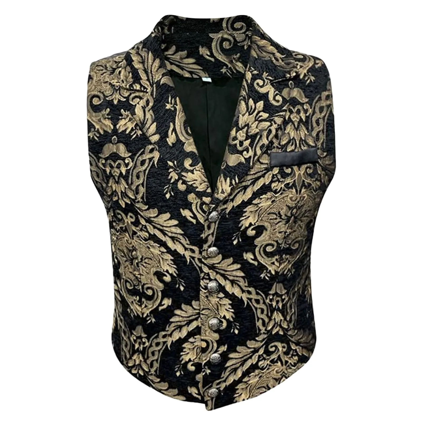 

Cotton T Shirts Men Mens Court Fashion Single Breasted Suit Vest Sleeveless Jacket Men's Casual Short Sleeve Tee