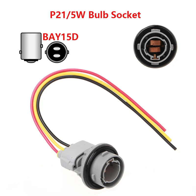 1x For Toyota Highlander Land Cruiser Avalon Turn Signal Light 1157 BAY15D Bulb Holder Connector Socket Adapter Accessories