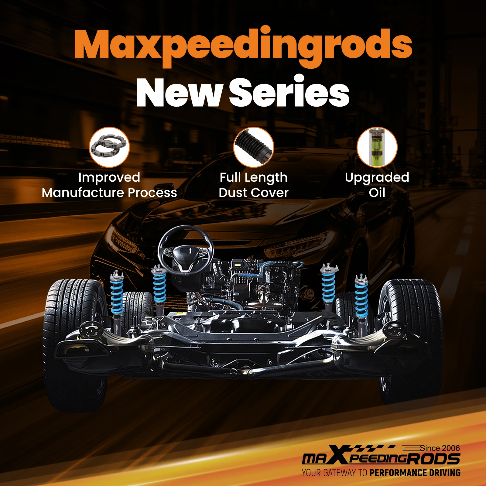 

MaXpeedingrods T6 Coilover Suspension FOR Toyota Supra LEXUS SC300 SC400 93-98