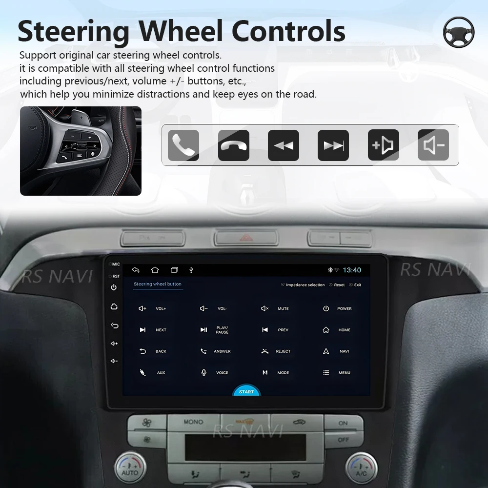Plug and Play Android 16 For Ford S-MAX 2006 - 2015 Carplay Auto Qualcomm Screen Car Radio Player GPS BT Multimedia Navigation